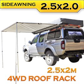 2.5M AWNING ROOF TOP TENT CAMPER TRAILER 4WD 4X4 SIDE CAMPING CAR RACK Pull Out