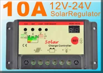 10A 12V-24V Solar Panel battery charge controller Solar PV system