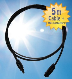 5 Metre Cable With MC4 Male & Female Solar Connectors 4mm2 